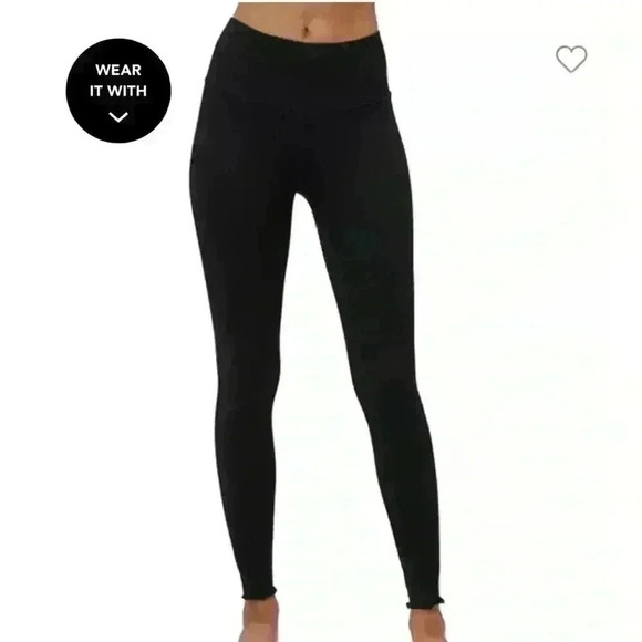 NWT SPIRITUAL GANGSTER love sculpt seamless 7/8 ruffle legs red maroon xs/s - Picture 8 of 8